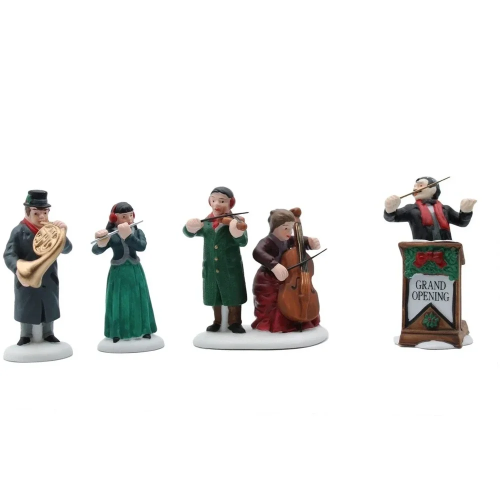 DEPT 56 HERITAGE VILLAGE COLLECTION CHAMBER ORCHESTRA - SET OF 4 - RETIRED